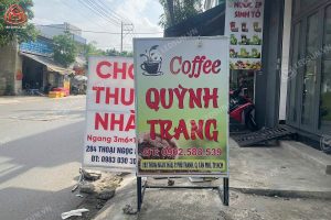 Làm bảng hiệu Quận 11 dạng hộp đèn có chân quán Coffe