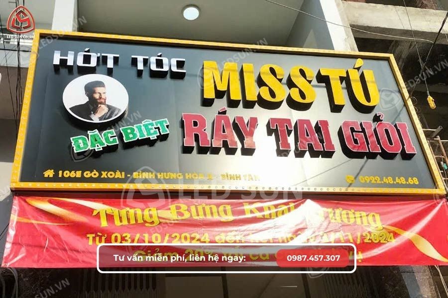 Mẫu bảng hiệu tiệm hớt tóc