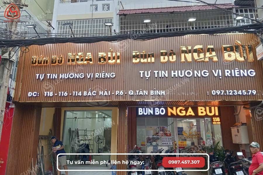 bảng hiệu quán bún bò