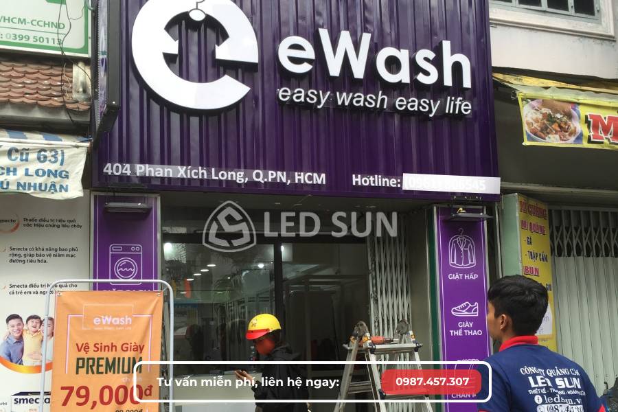 Công đoạn thi công sửa chữa bảng hiệu Led Sun, nhanh chóng, an toàn