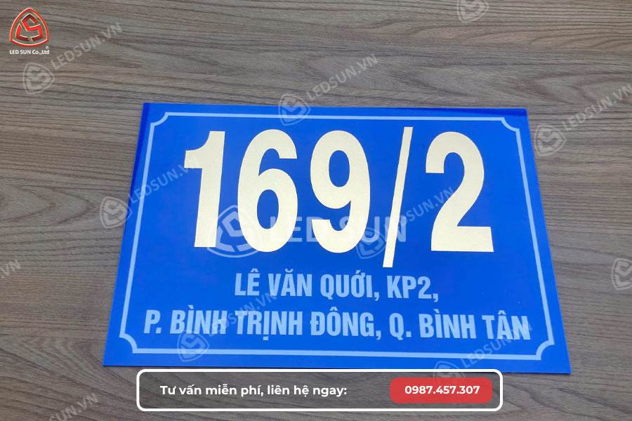 Mẫu biển số nhà Mica dán decal