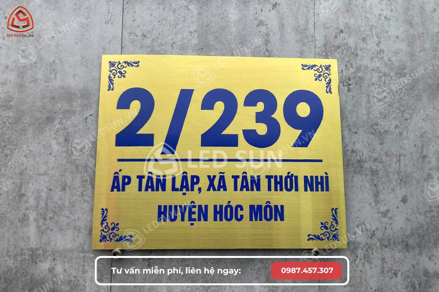 Biển số nhà inox in UV