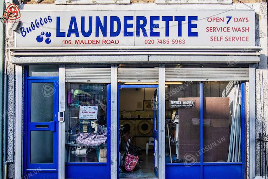 bảng hiệu giặt sấy alu