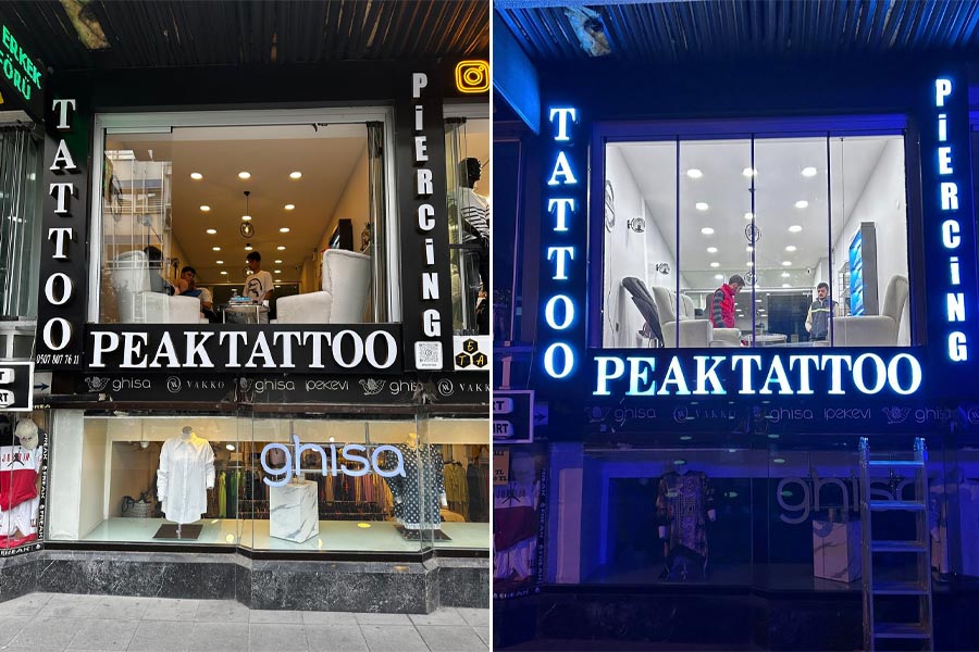 bảng hiệu tattoo chữ inox