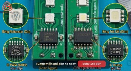 So sánh linh kiện Màn hình LED Trung Quốc và Nhập khẩu gồm bóng LED Nationstar và IC PWM 3840Hz