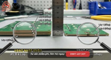 PCB 4 lớp của Màn hình LED Nhập khẩu so với PCB 2 lớp của Màn hình LED Trung Quốc hàng chợ