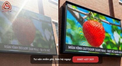 So sánh độ sáng màn hình led indoor và outdoor dưới ánh nắng