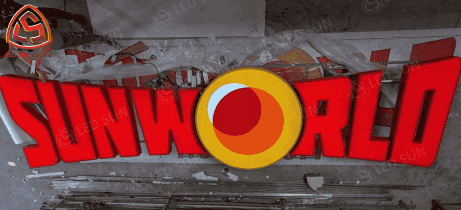 Bộ chữ Sunworld Hòn Thơm sau khi hoàn thiện tại xưởng.